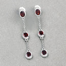 2.70 Carat Genuine Garnet .925 Sterling Silver Earrings-8