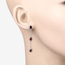 2.70 Carat Genuine Garnet .925 Sterling Silver Earrings-9