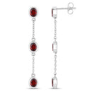 2.70 Carat Genuine Garnet .925 Sterling Silver Earrings-6