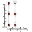 2.70 Carat Genuine Garnet .925 Sterling Silver Earrings-7