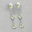 2.10 Carat Genuine Peridot .925 Sterling Silver Earrings-8