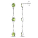2.10 Carat Genuine Peridot .925 Sterling Silver Earrings-6