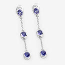 1.98 Carat Genuine Tanzanite .925 Sterling Silver Earrings-10