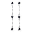 0.66 Carat Genuine Blue Sapphire .925 Sterling Silver Earrings-5