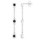 0.66 Carat Genuine Blue Sapphire .925 Sterling Silver Earrings-6