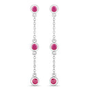 0.78 Carat Genuine Ruby .925 Sterling Silver Earrings-5