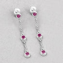 0.78 Carat Genuine Ruby .925 Sterling Silver Earrings-8