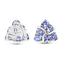 2.04 Carat Genuine Tanzanite .925 Sterling Silver Earrings-6