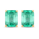 2.75 Carat Genuine Ethiopian Emerald 14K Yellow Gold Earrings-1