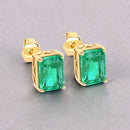 2.75 Carat Genuine Ethiopian Emerald 14K Yellow Gold Earrings-4