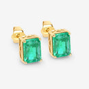 2.75 Carat Genuine Ethiopian Emerald 14K Yellow Gold Earrings-6