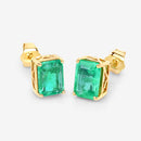 2.75 Carat Genuine Ethiopian Emerald 14K Yellow Gold Earrings-7