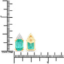 2.87 Carat Genuine Ethiopian Emerald and White Diamond 14K Yellow Gold Earrings-3