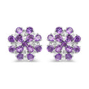 3.80 Carat Genuine Amethyst .925 Sterling Silver Earrings-4