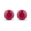0.86 Carat Genuine Ruby 10K White Gold Earrings-1
