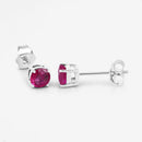 0.86 Carat Genuine Ruby 10K White Gold Earrings-8