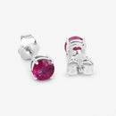 0.86 Carat Genuine Ruby 10K White Gold Earrings-9