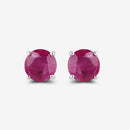 0.86 Carat Genuine Ruby 10K White Gold Earrings-10