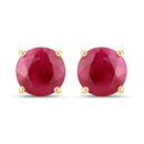 0.86 Carat Genuine Ruby 10K Yellow Gold Earrings-1