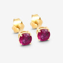 0.86 Carat Genuine Ruby 10K Yellow Gold Earrings-6