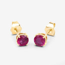 0.86 Carat Genuine Ruby 10K Yellow Gold Earrings-7