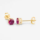 0.86 Carat Genuine Ruby 10K Yellow Gold Earrings-8