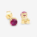 0.86 Carat Genuine Ruby 10K Yellow Gold Earrings-9