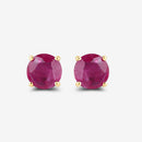 0.86 Carat Genuine Ruby 10K Yellow Gold Earrings-10