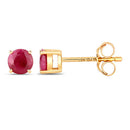 0.86 Carat Genuine Ruby 10K Yellow Gold Earrings-2