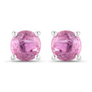 1.30 Carat Genuine Pink Sapphire 10K White Gold Earrings-1