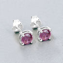 1.30 Carat Genuine Pink Sapphire 10K White Gold Earrings-4