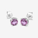 1.30 Carat Genuine Pink Sapphire 10K White Gold Earrings-7