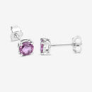 1.30 Carat Genuine Pink Sapphire 10K White Gold Earrings-8