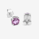 1.30 Carat Genuine Pink Sapphire 10K White Gold Earrings-9