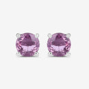 1.30 Carat Genuine Pink Sapphire 10K White Gold Earrings-10