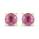 1.30 Carat Genuine Pink Sapphire 10K Yellow Gold Earrings-1