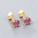 1.30 Carat Genuine Pink Sapphire 10K Yellow Gold Earrings-4
