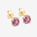 1.30 Carat Genuine Pink Sapphire 10K Yellow Gold Earrings-6