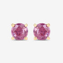 1.30 Carat Genuine Pink Sapphire 10K Yellow Gold Earrings-10