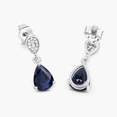 2.76 Carat Genuine Blue Sapphire and White Diamond 10K White Gold Earrings-8