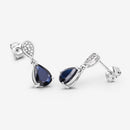 2.76 Carat Genuine Blue Sapphire and White Diamond 10K White Gold Earrings-9