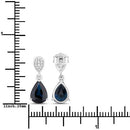 2.76 Carat Genuine Blue Sapphire and White Diamond 14K White Gold Earrings-3