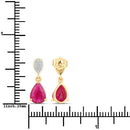 2.46 Carat Genuine Ruby and White Diamond 10K Yellow Gold Earrings-3