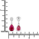2.46 Carat Genuine Ruby and White Diamond 14K White Gold Earrings-3