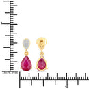 2.46 Carat Genuine Ruby and White Diamond 14K Yellow Gold Earrings-3