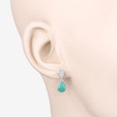 2.28 Carat Genuine Zambian Emerald and White Diamond 10K White Gold Earrings-5