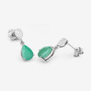 2.28 Carat Genuine Zambian Emerald and White Diamond 10K White Gold Earrings-8