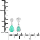 2.28 Carat Genuine Zambian Emerald and White Diamond 10K White Gold Earrings-3