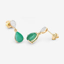 2.28 Carat Genuine Zambian Emerald and White Diamond 10K Yellow Gold Earrings-9