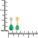2.28 Carat Genuine Zambian Emerald and White Diamond 10K Yellow Gold Earrings-3